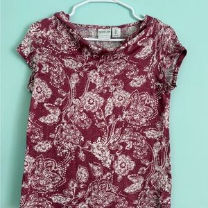 Rachel Zoe Burgundy and White Floral Blouse